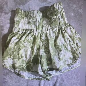 Green Tie-Dye Women's Shorts
